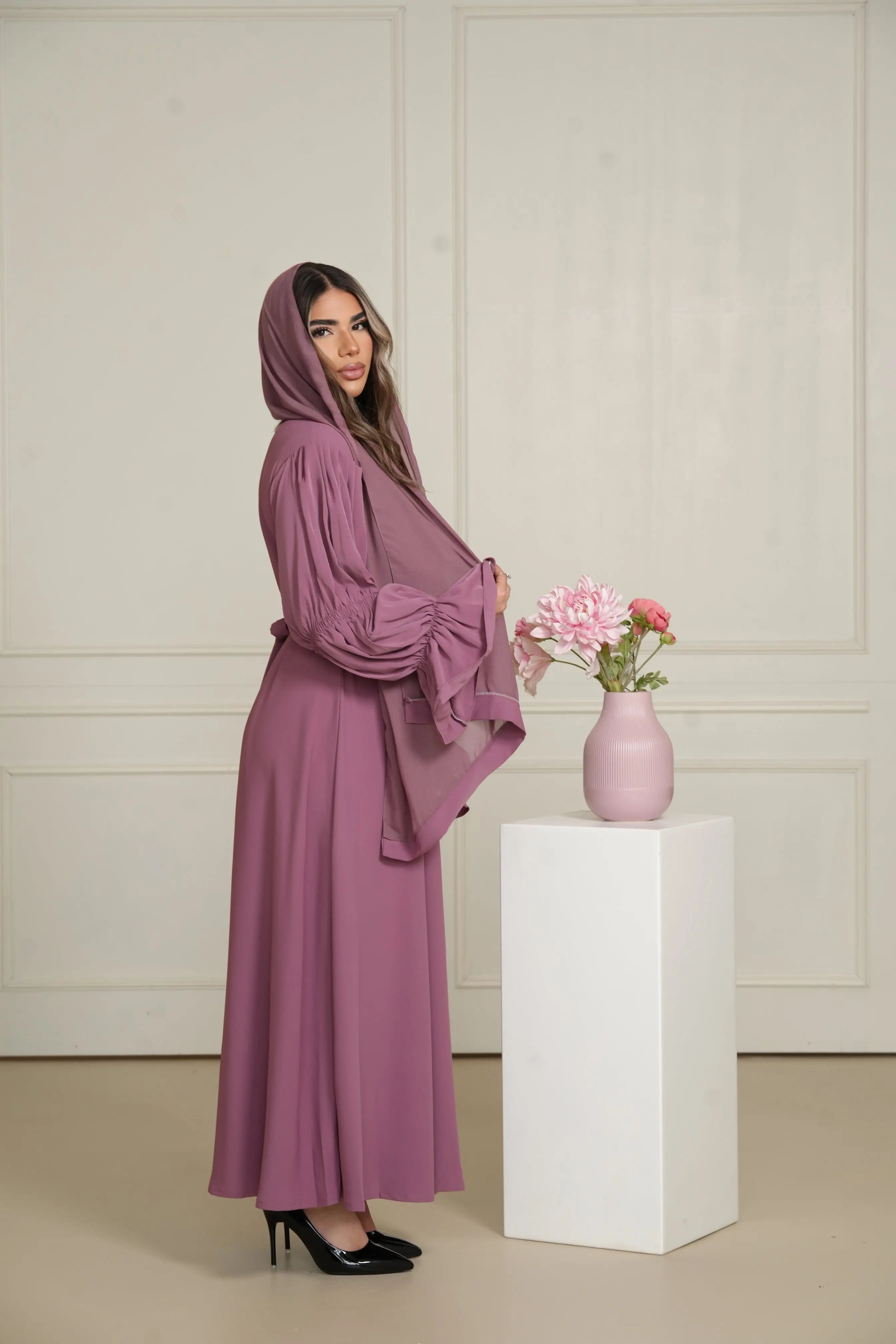 Daily Medine Abaya - Dark Rose Losyana.Shop