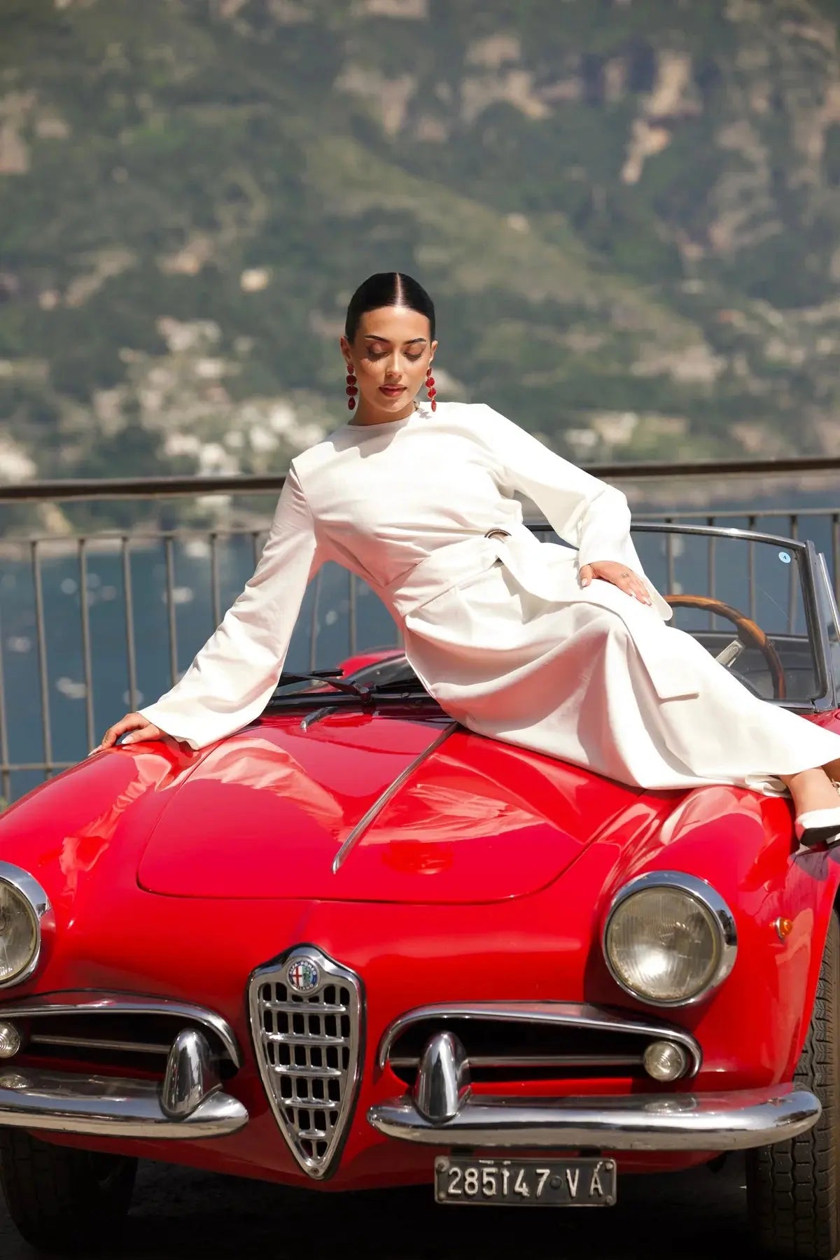 AMALFI LINEN DRESS - WHITE Losyana.nl