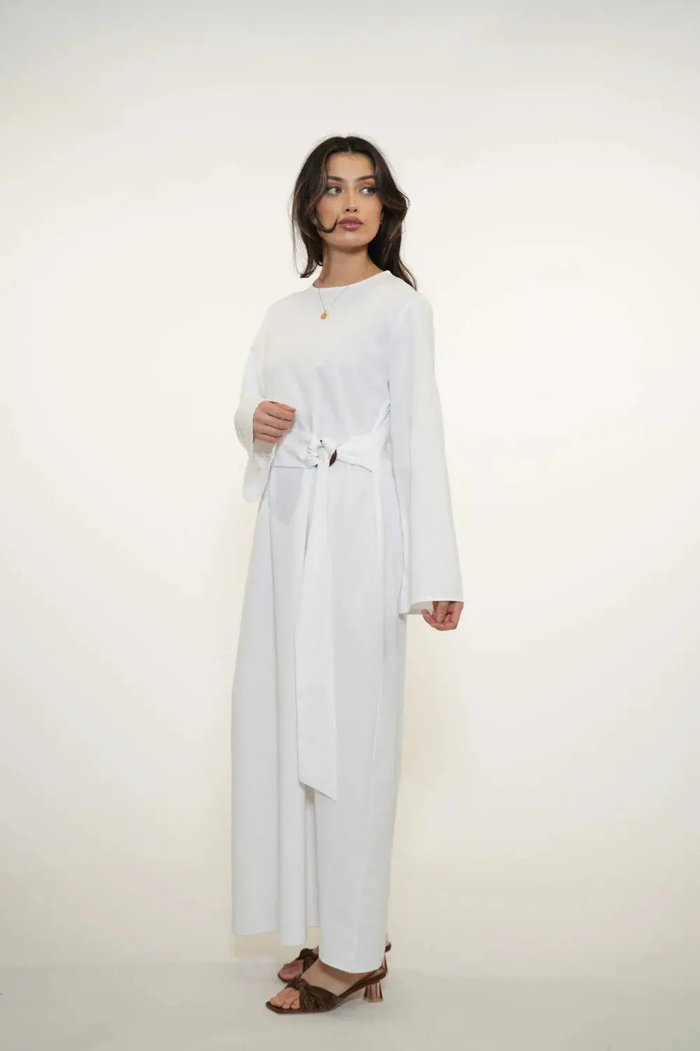 AMALFI LINEN DRESS - WHITE Losyana.nl