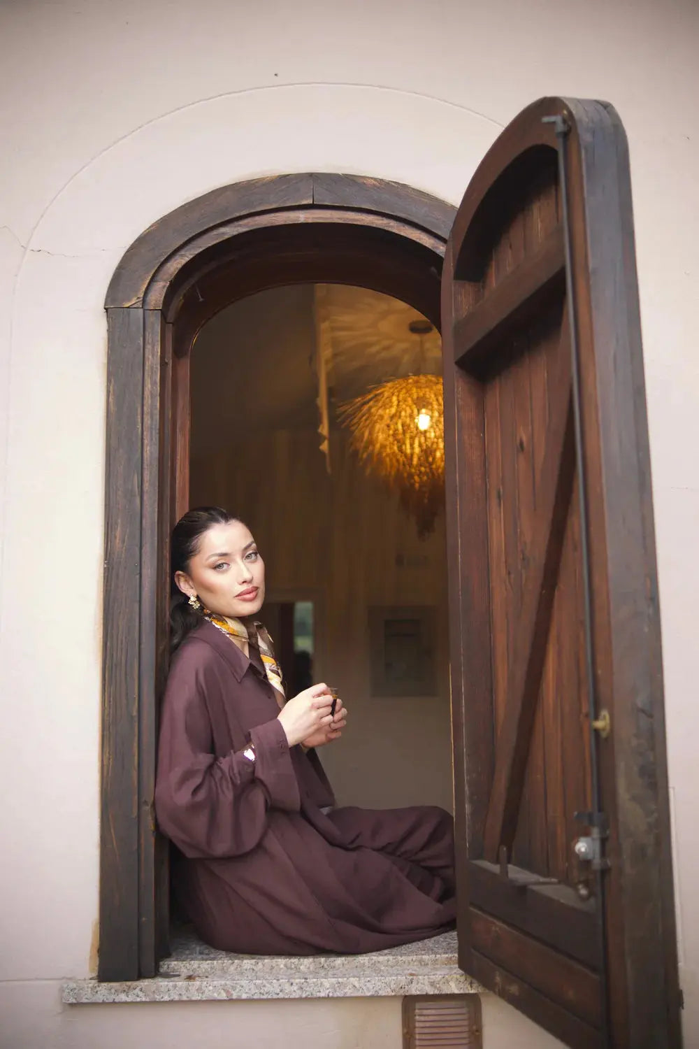 PALMA LINEN SET - ESPRESSO Losyana.nl