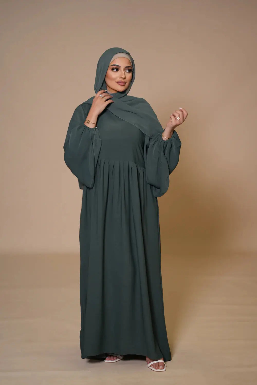 Balloon Abaya - Green Losyana.Shop