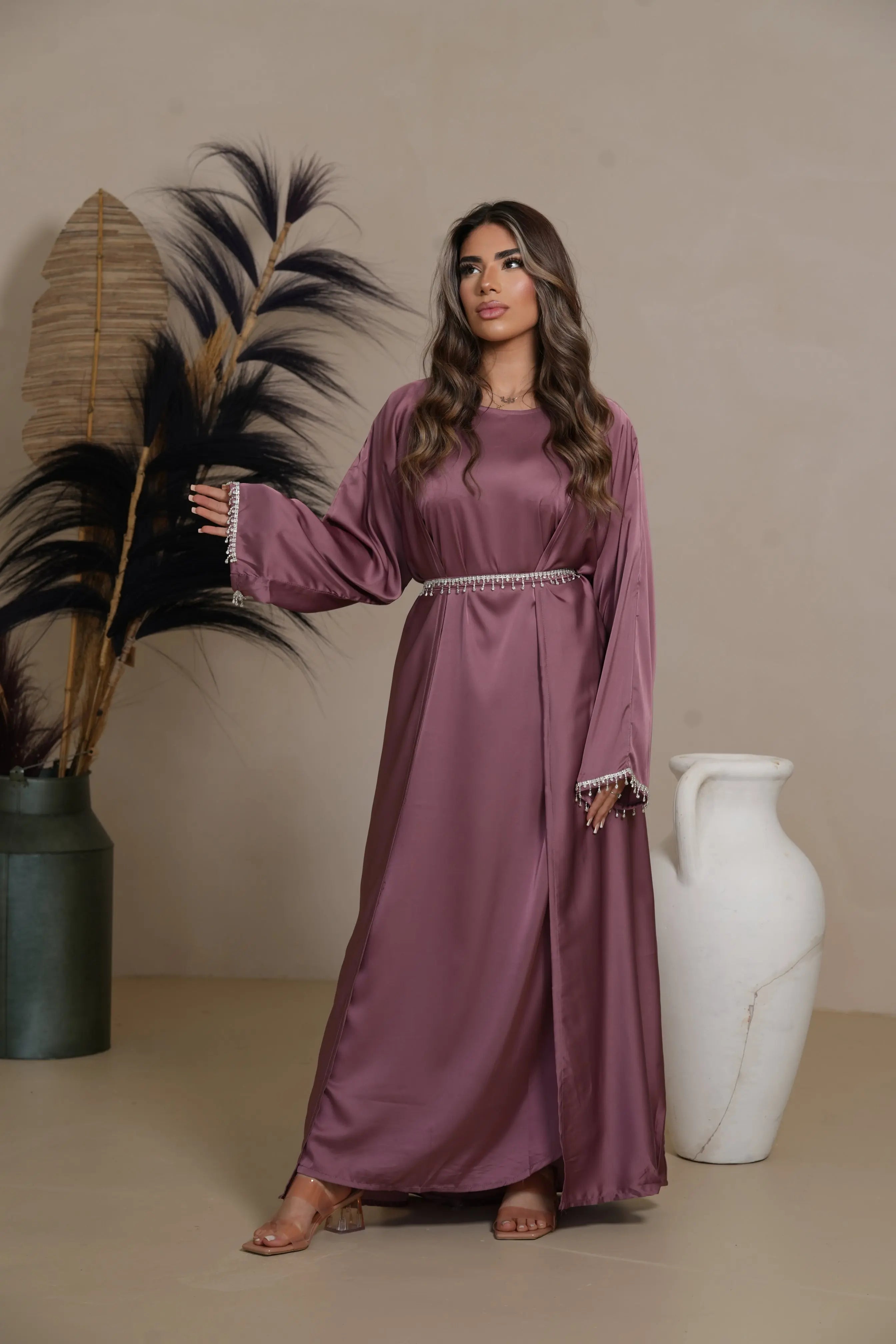 DXB Zara Abaya - Dark purple Losyana.Shop
