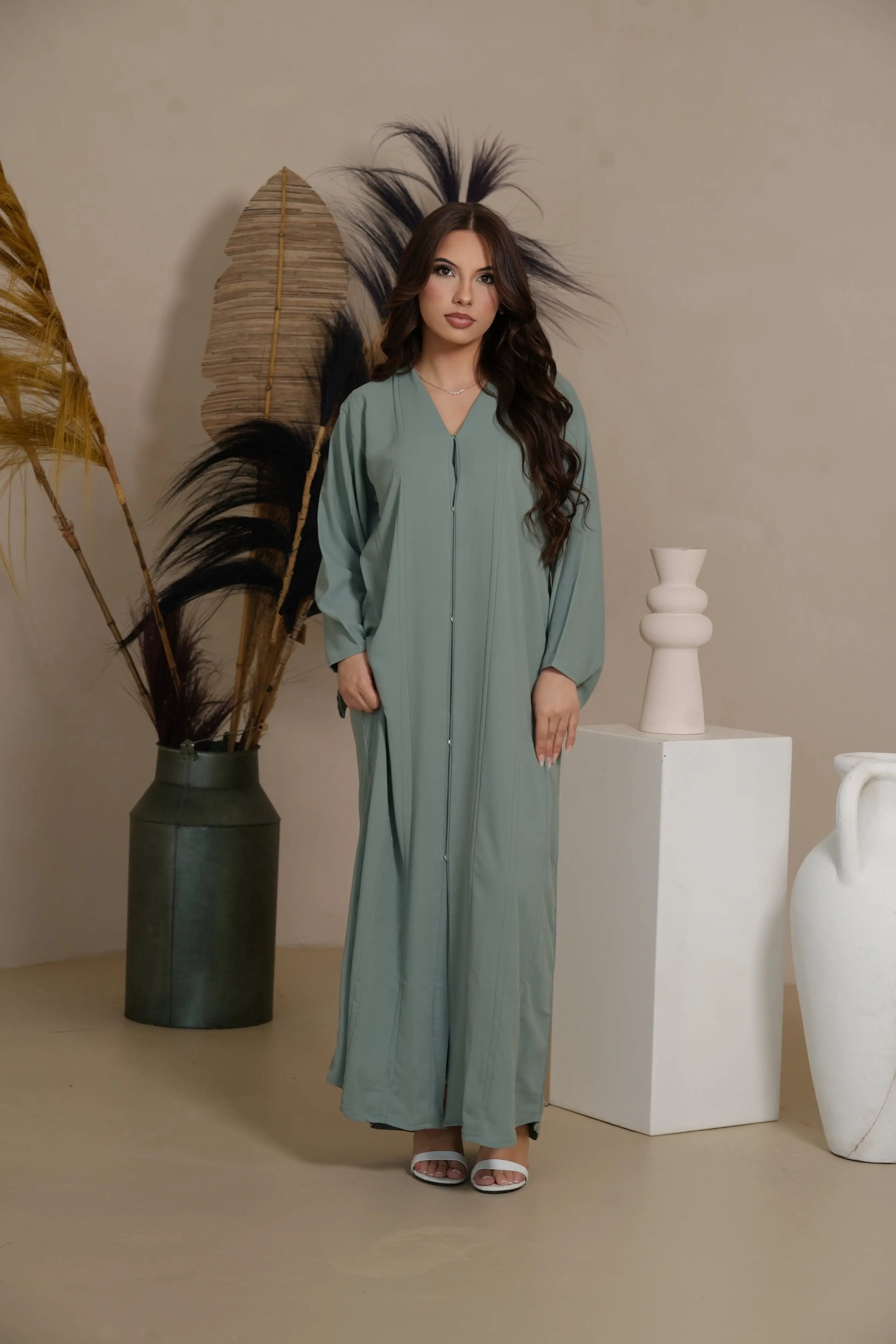 Lines Daily Abaya - Mint Losyana.Shop