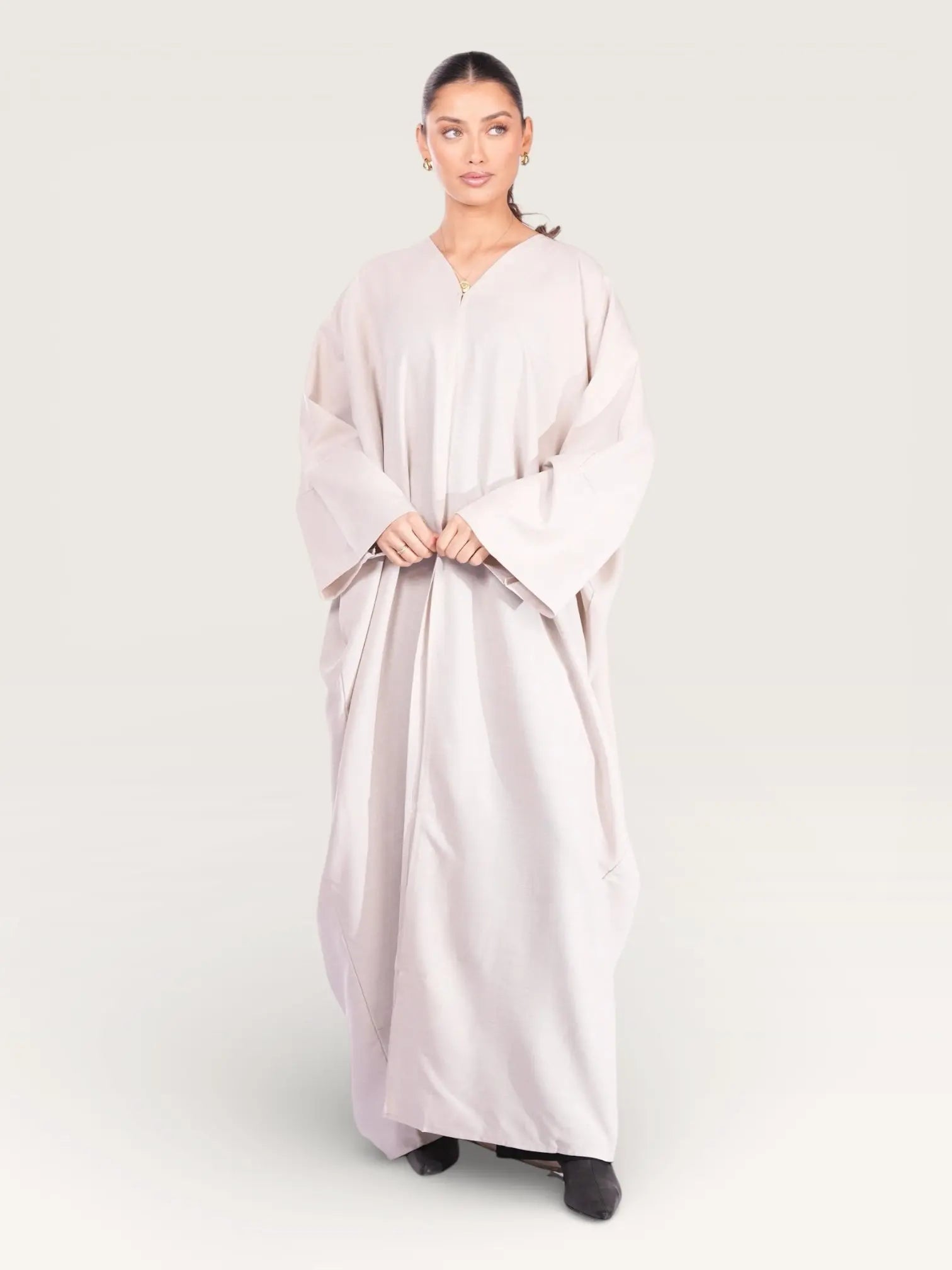 linen abaya - cream
