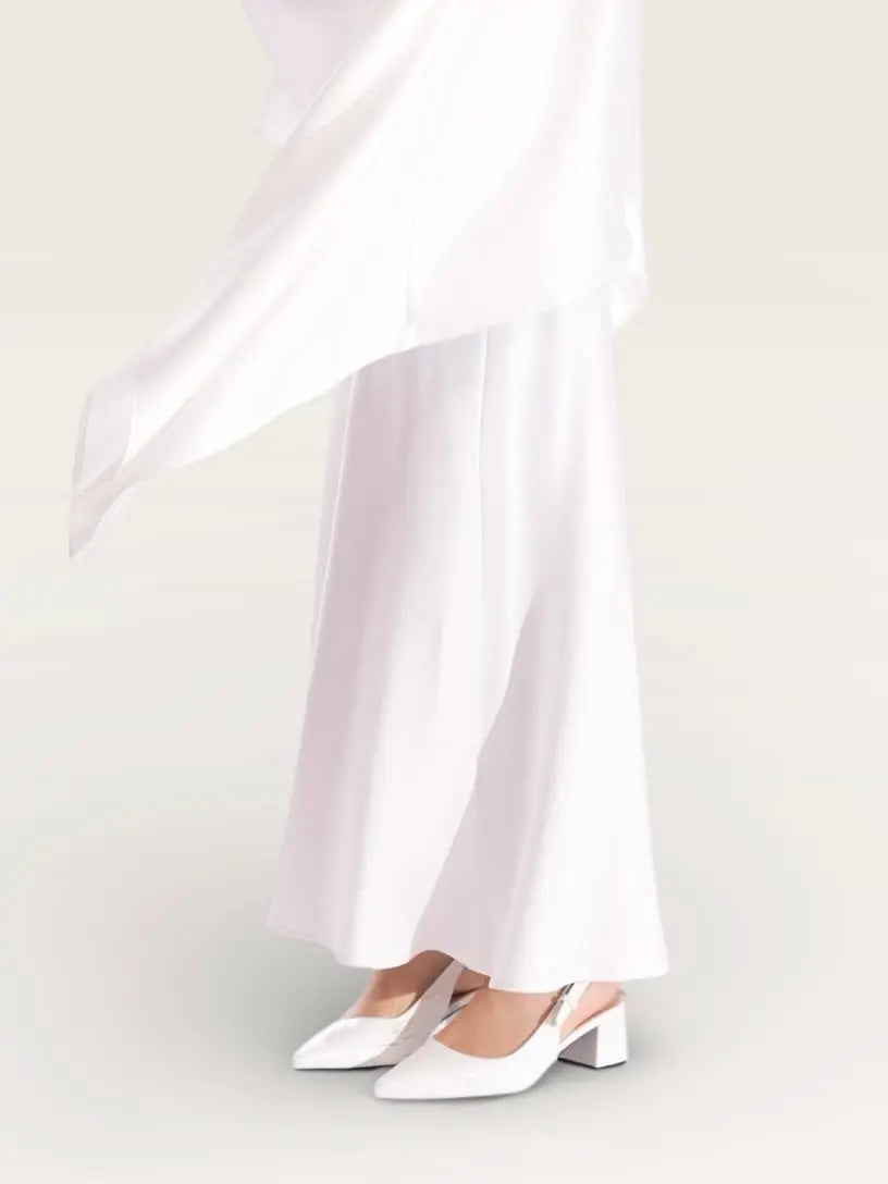 silk muse skirt - white