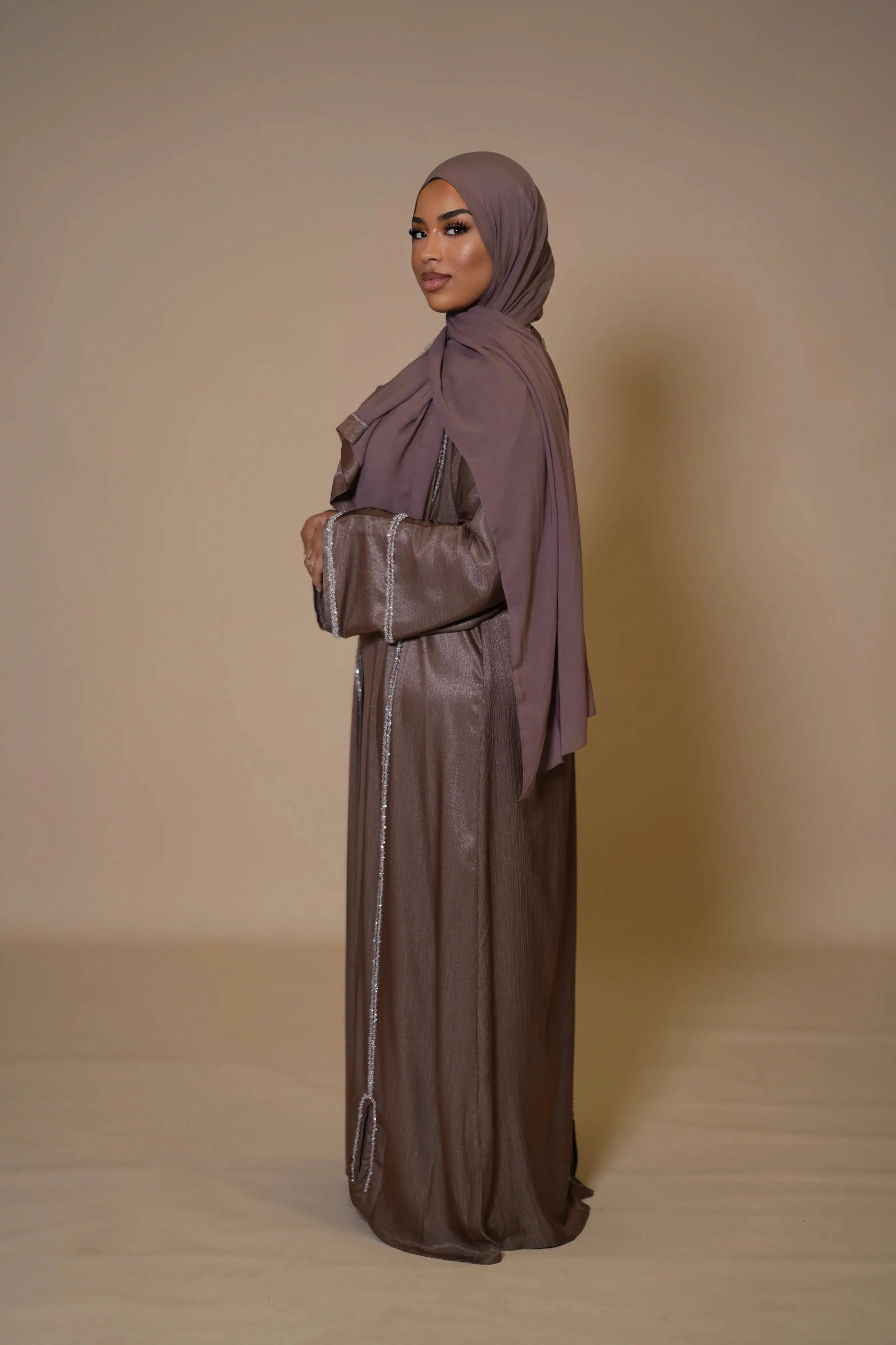 Brightstone shine Abaya -  Mocca Losyana.Shop
