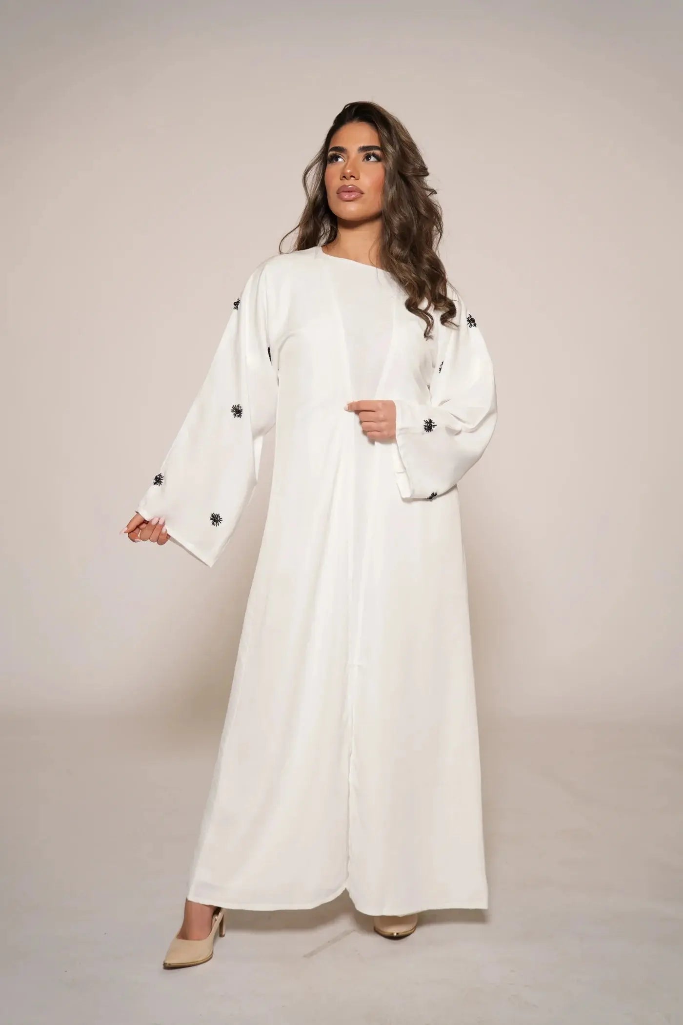 Star Daily Abaya - White Losyana.Shop
