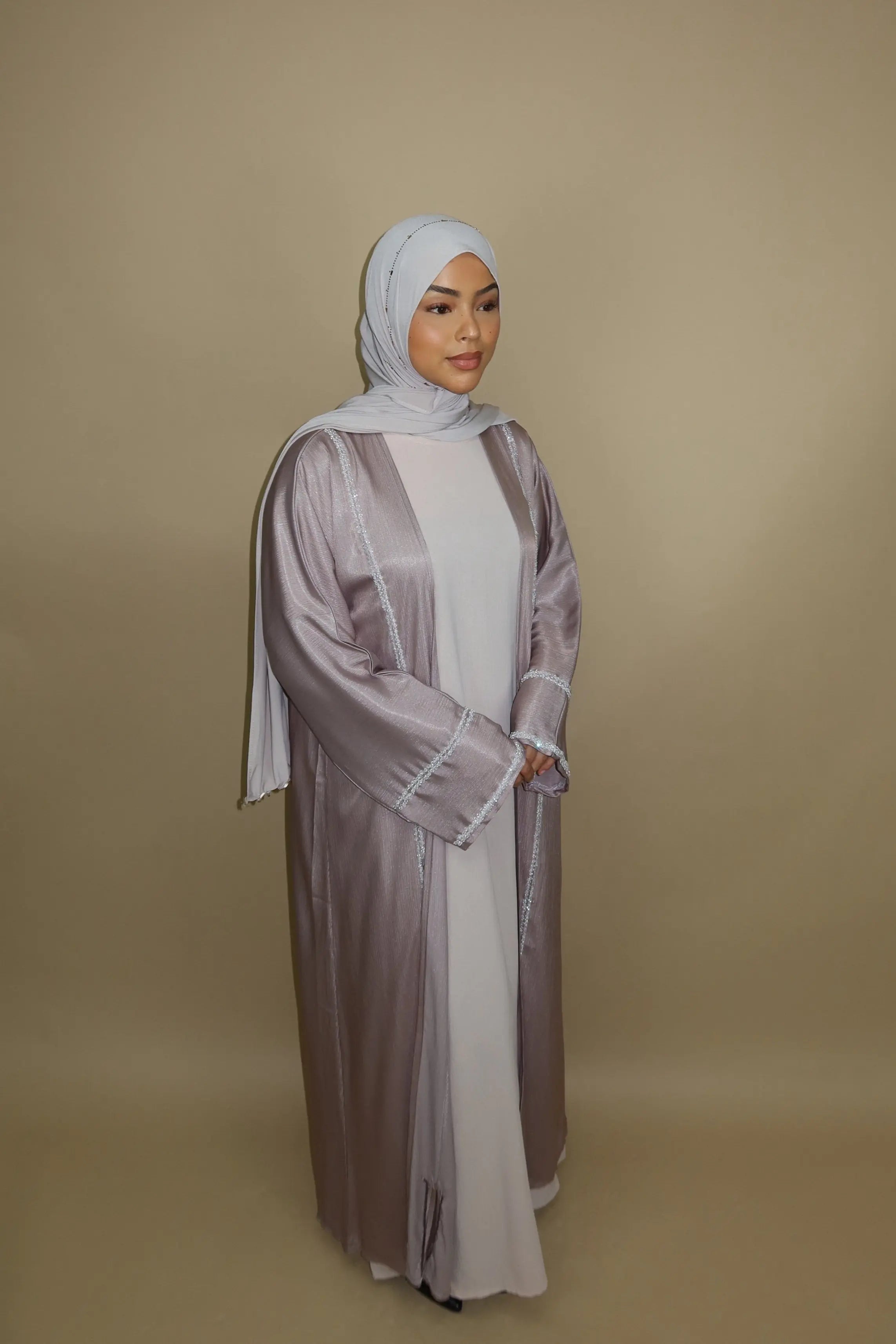 Brightstone shine Abaya -  Lavendel Losyana.Shop