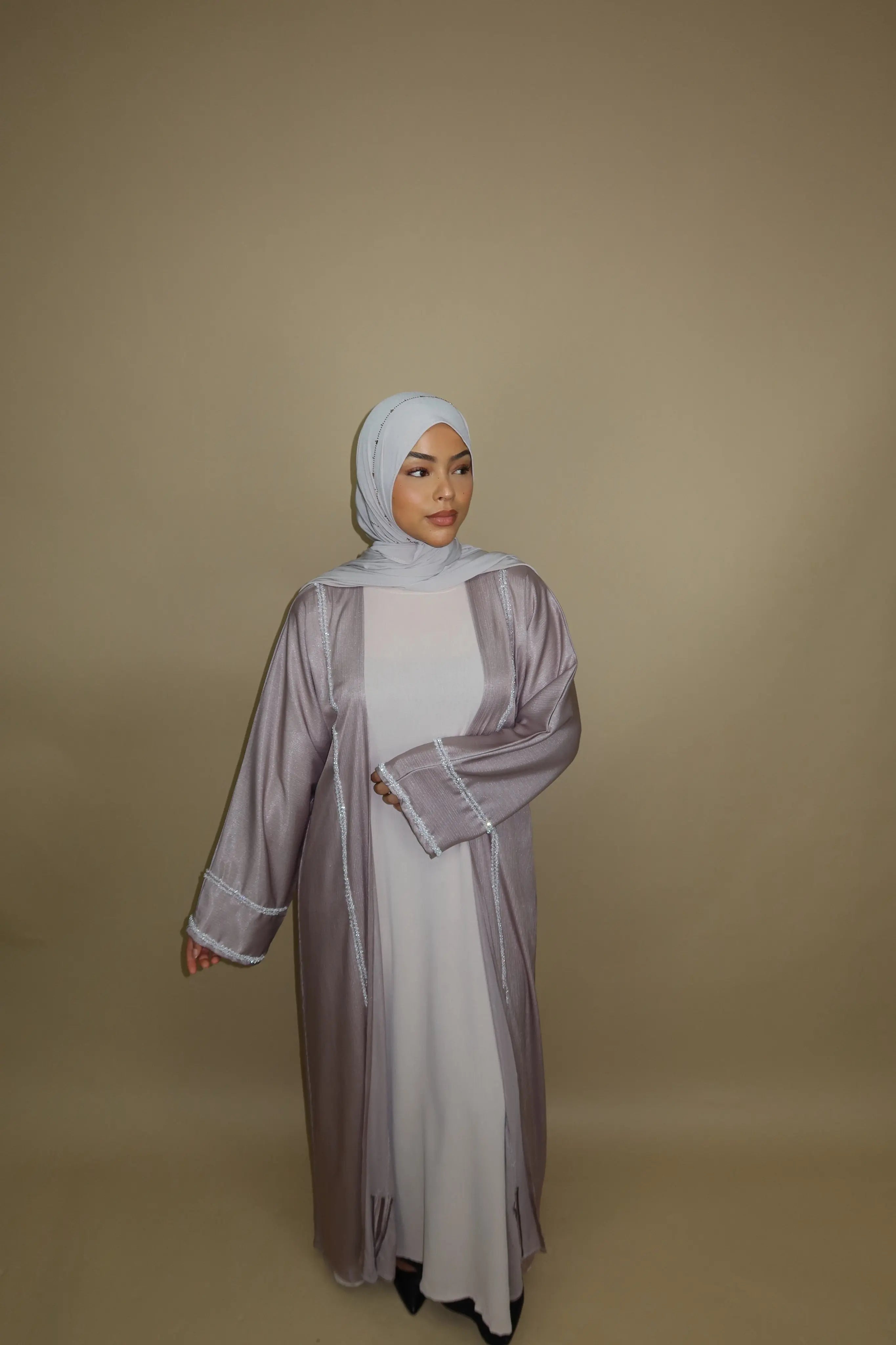 Brightstone shine Abaya -  Lavendel Losyana.Shop