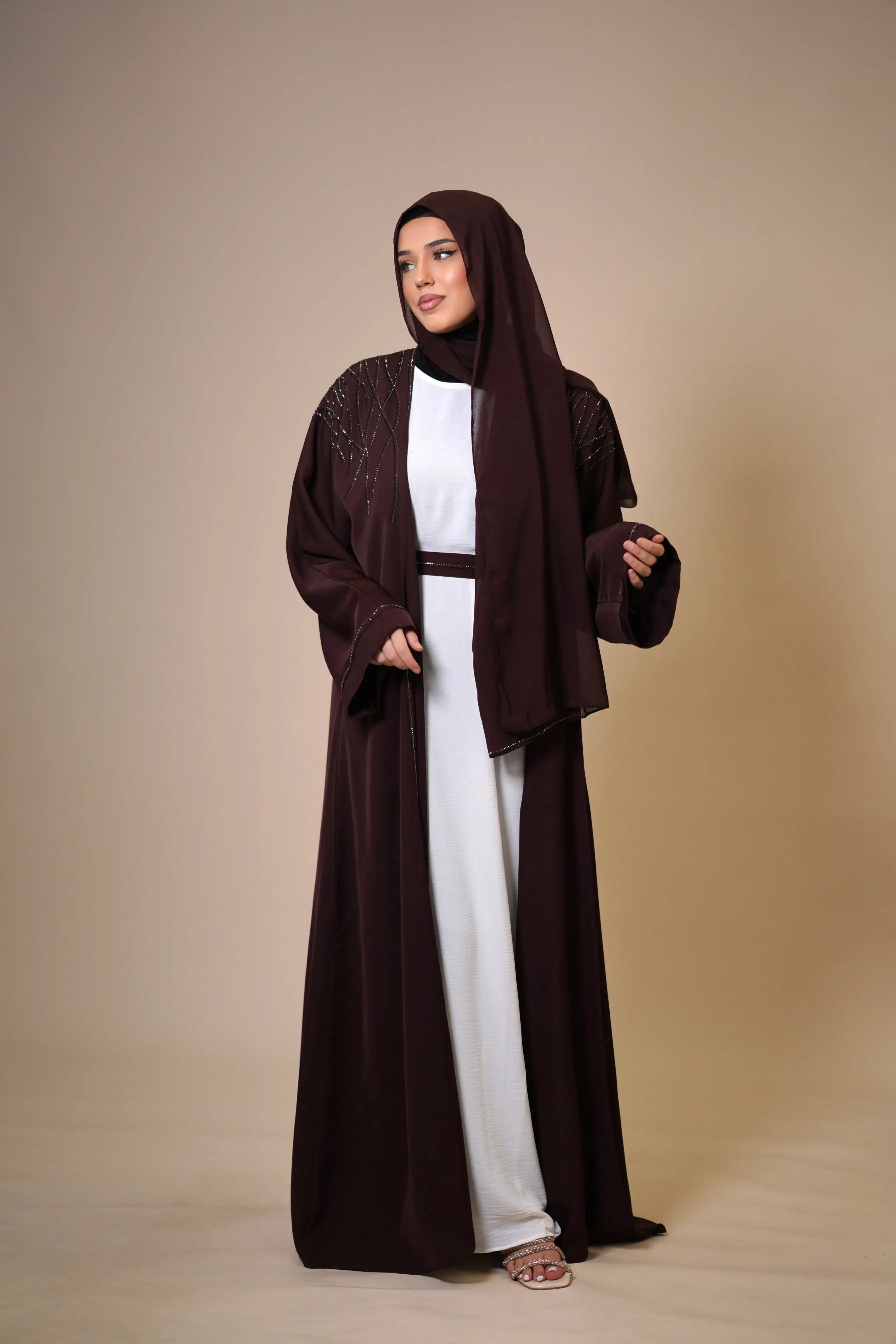 Emirate abaya - brown Losyana.Shop